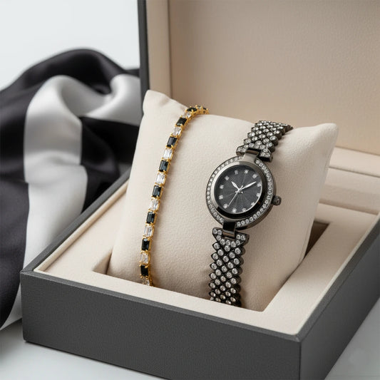 Crystal Elegance watch with bracelet